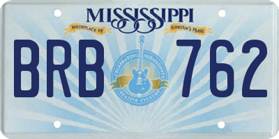 MS license plate BRB762