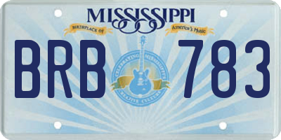 MS license plate BRB783