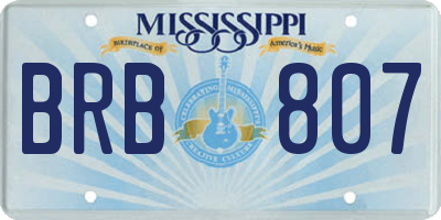 MS license plate BRB807