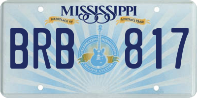 MS license plate BRB817