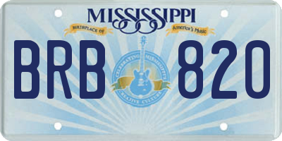 MS license plate BRB820