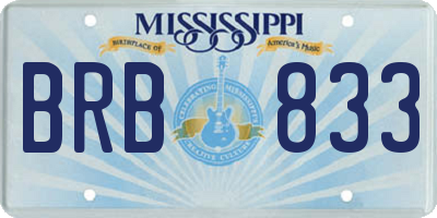 MS license plate BRB833