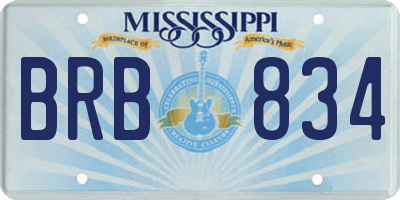 MS license plate BRB834