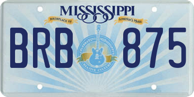 MS license plate BRB875
