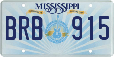 MS license plate BRB915