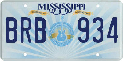 MS license plate BRB934