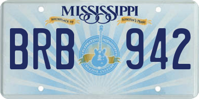 MS license plate BRB942