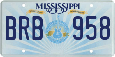 MS license plate BRB958