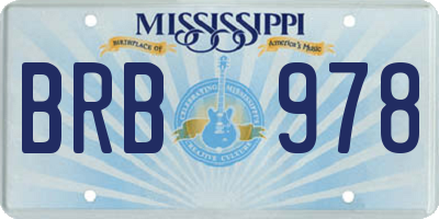 MS license plate BRB978