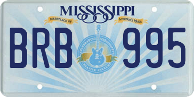 MS license plate BRB995