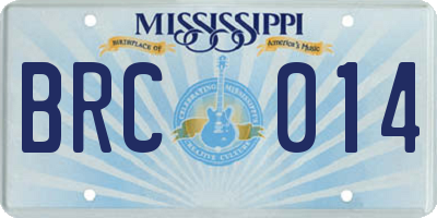 MS license plate BRC014