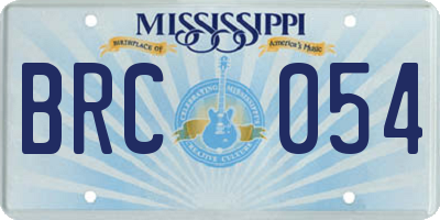 MS license plate BRC054