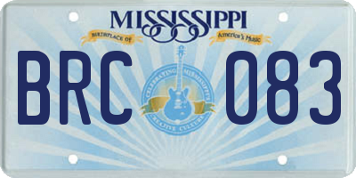MS license plate BRC083
