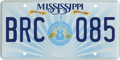 MS license plate BRC085