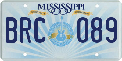 MS license plate BRC089