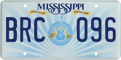 MS license plate BRC096