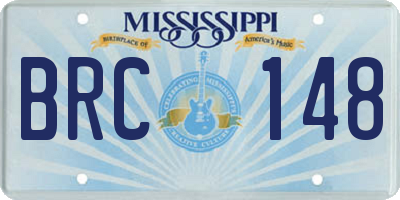 MS license plate BRC148
