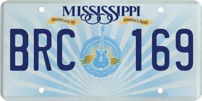 MS license plate BRC169