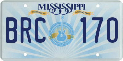 MS license plate BRC170