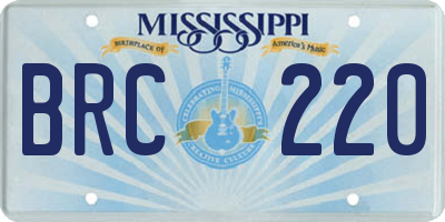 MS license plate BRC220