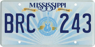 MS license plate BRC243