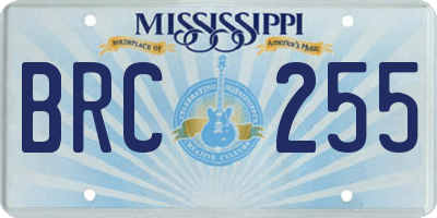 MS license plate BRC255