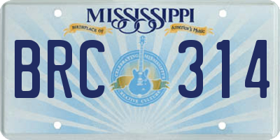 MS license plate BRC314