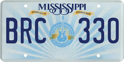 MS license plate BRC330