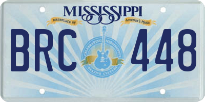 MS license plate BRC448