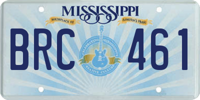MS license plate BRC461