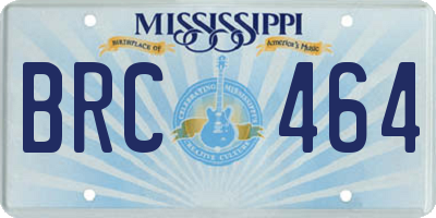 MS license plate BRC464