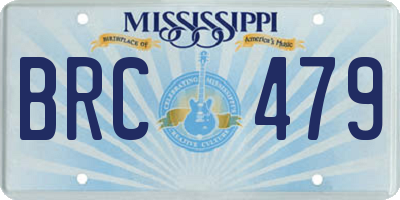 MS license plate BRC479