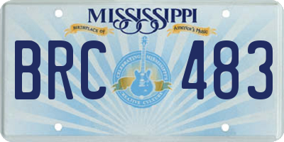MS license plate BRC483