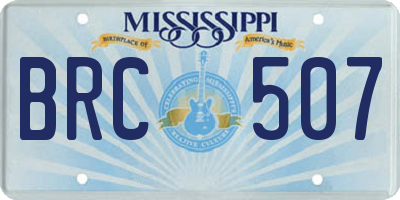 MS license plate BRC507