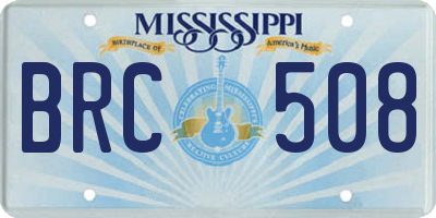 MS license plate BRC508
