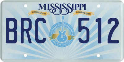 MS license plate BRC512