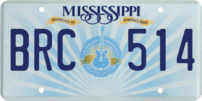 MS license plate BRC514