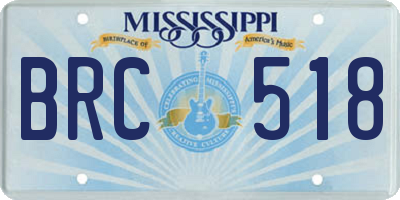 MS license plate BRC518