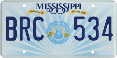 MS license plate BRC534