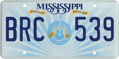 MS license plate BRC539