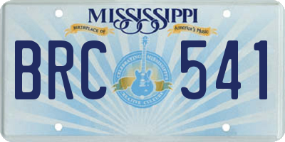 MS license plate BRC541