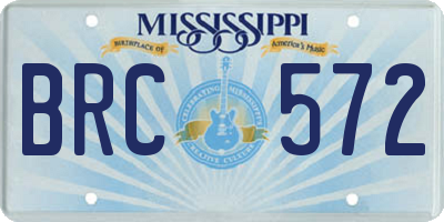 MS license plate BRC572