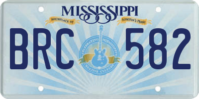 MS license plate BRC582
