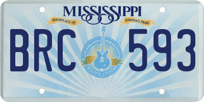 MS license plate BRC593