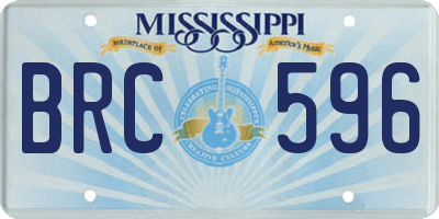 MS license plate BRC596
