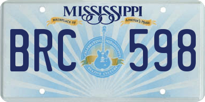 MS license plate BRC598