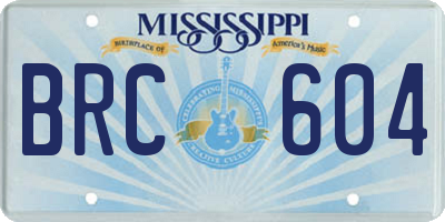 MS license plate BRC604
