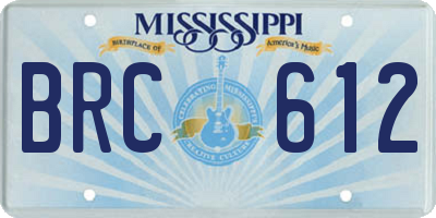 MS license plate BRC612