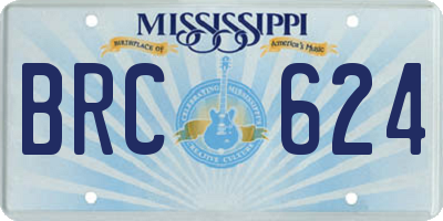 MS license plate BRC624