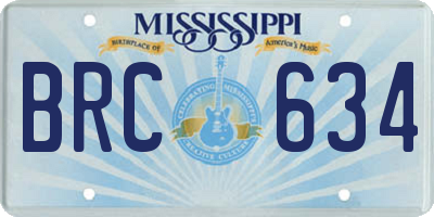 MS license plate BRC634
